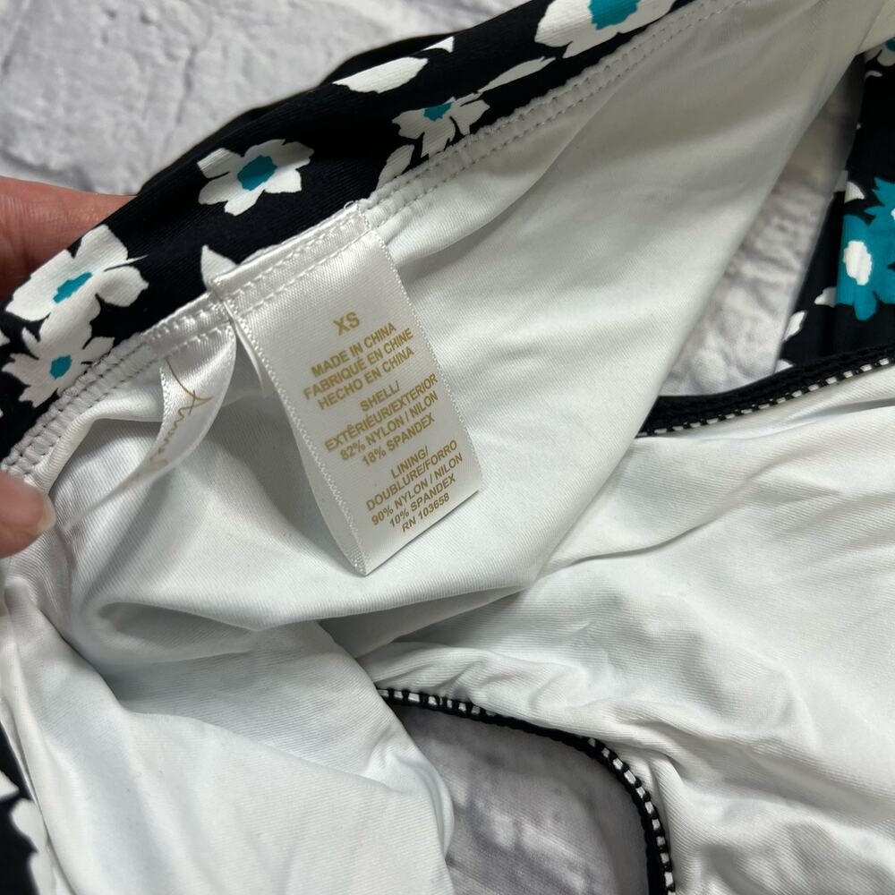 Anne Cole Womens Eleni Floral Print Fold Over Swim Bottom Black Size XS New - Picture 4 of 4